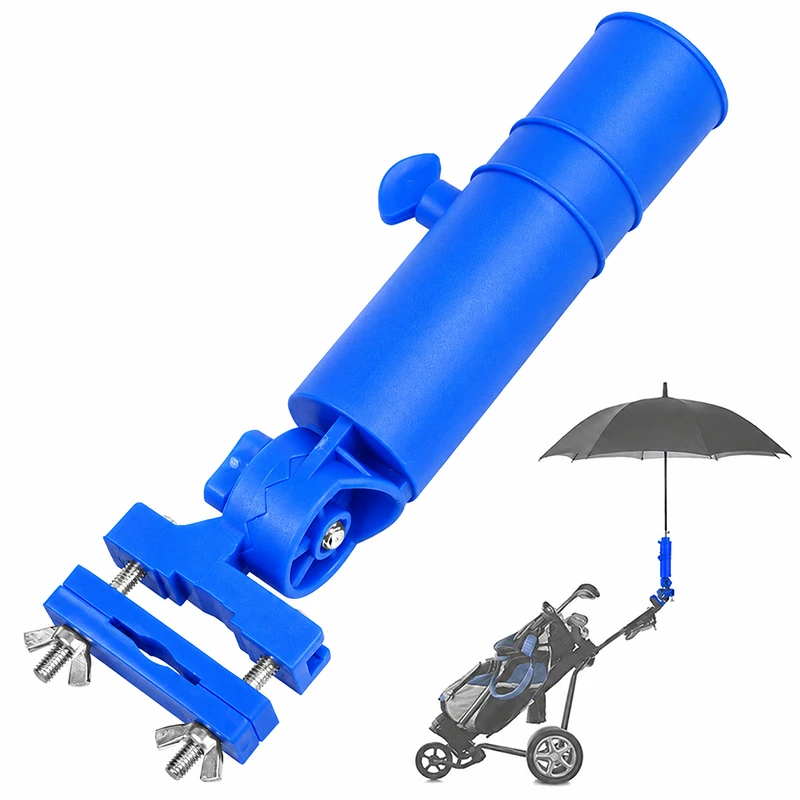 360° Adjustable Golf Trolley Umbrella Holder Universal Clamp On Umbrella Mount Bracket for Golf Push Cart