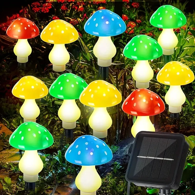 Imagem -05 - Led Solar Cogumelo Jardim Luz Impermeável Lâmpada ao ar Livre Fairy Light Caminho Paisagem Quintal Decoração Varanda Modos Pcs