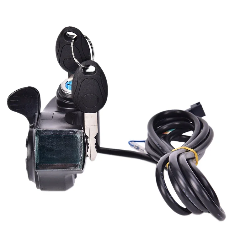 AliExpress NONE New 173g Electric Bike Half Wrist Throttle Grip Handle LED Display Indicator/Lock Key Knock Half Twist Throttle