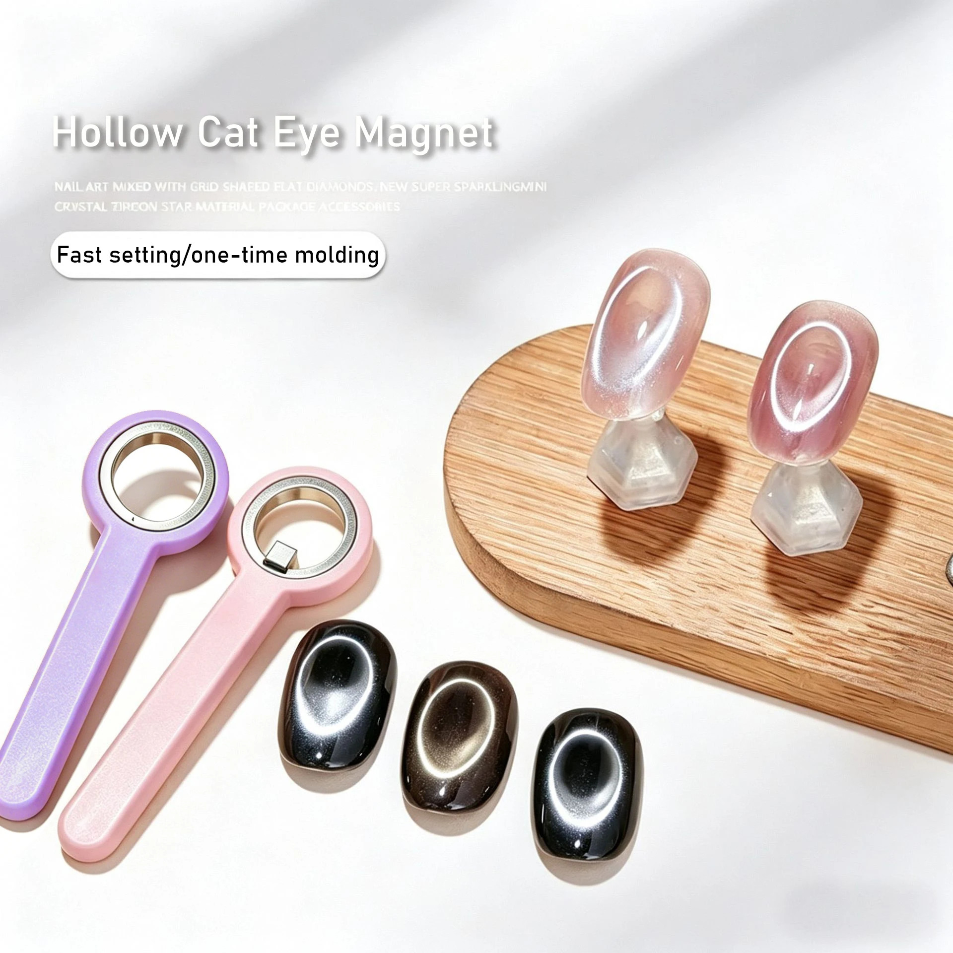 Halo Cat Eye Nail Magnet Ring Magnetic Tool with Handle for Cat Eye Gel Polish DIY Nail Art Manicure Tools image 5