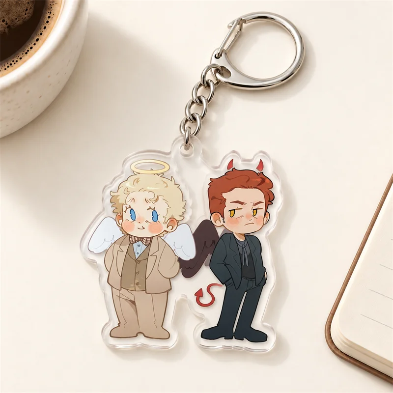 Good Omens CHIBI Keychains, Aziraphale & Crowley