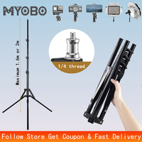 MYOBO Metal Photographic Tripod - Adjustable 160/200cm Fill Light Stand with 1/4\