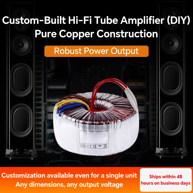 50W Toroidal Transformer — AC 220V Input, Single Output (24V/48V) — Toroidal Power Transformer — Custom Specifications Available