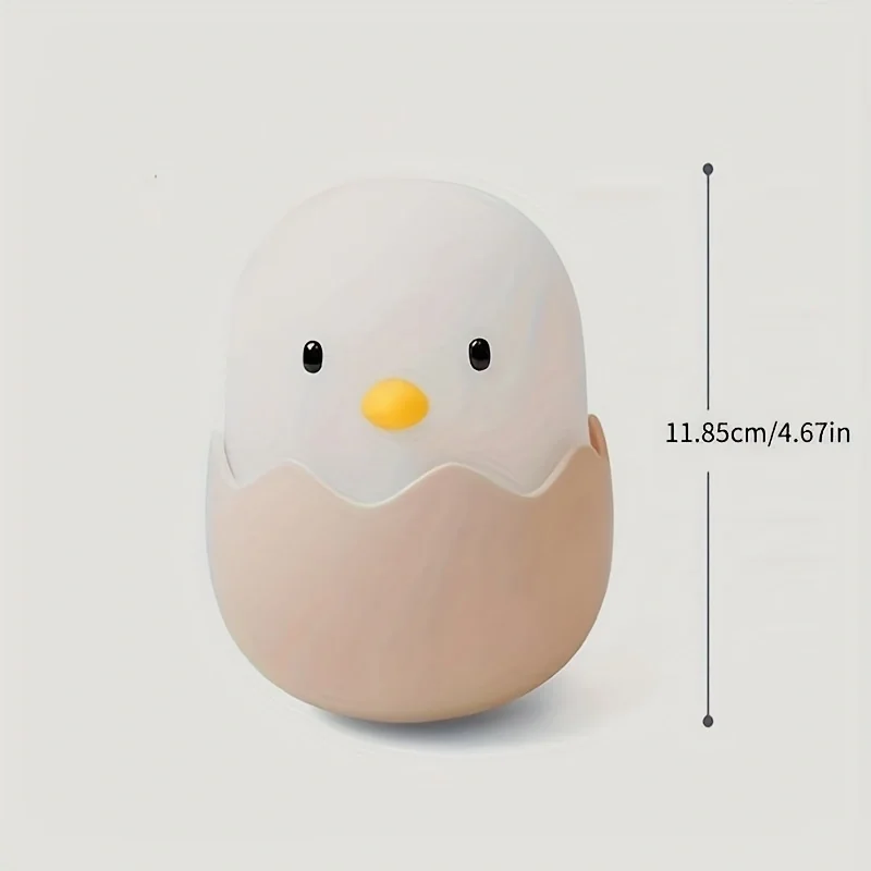 Linda luz nocturna para niños, lámpara de pollo Kawaii para decoración de dormitorio, lámpara bonita de silicona para niñas, lámpara blanda recargable