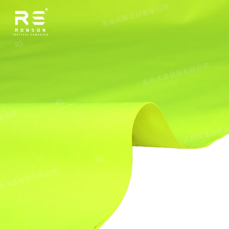 Hi-viz Fluorescente Neon Lucifero Giallo 500D + 1000D Squadrone Durevole Cordura Laminato Tessuto Combinato Tessuto Laminato Tattico