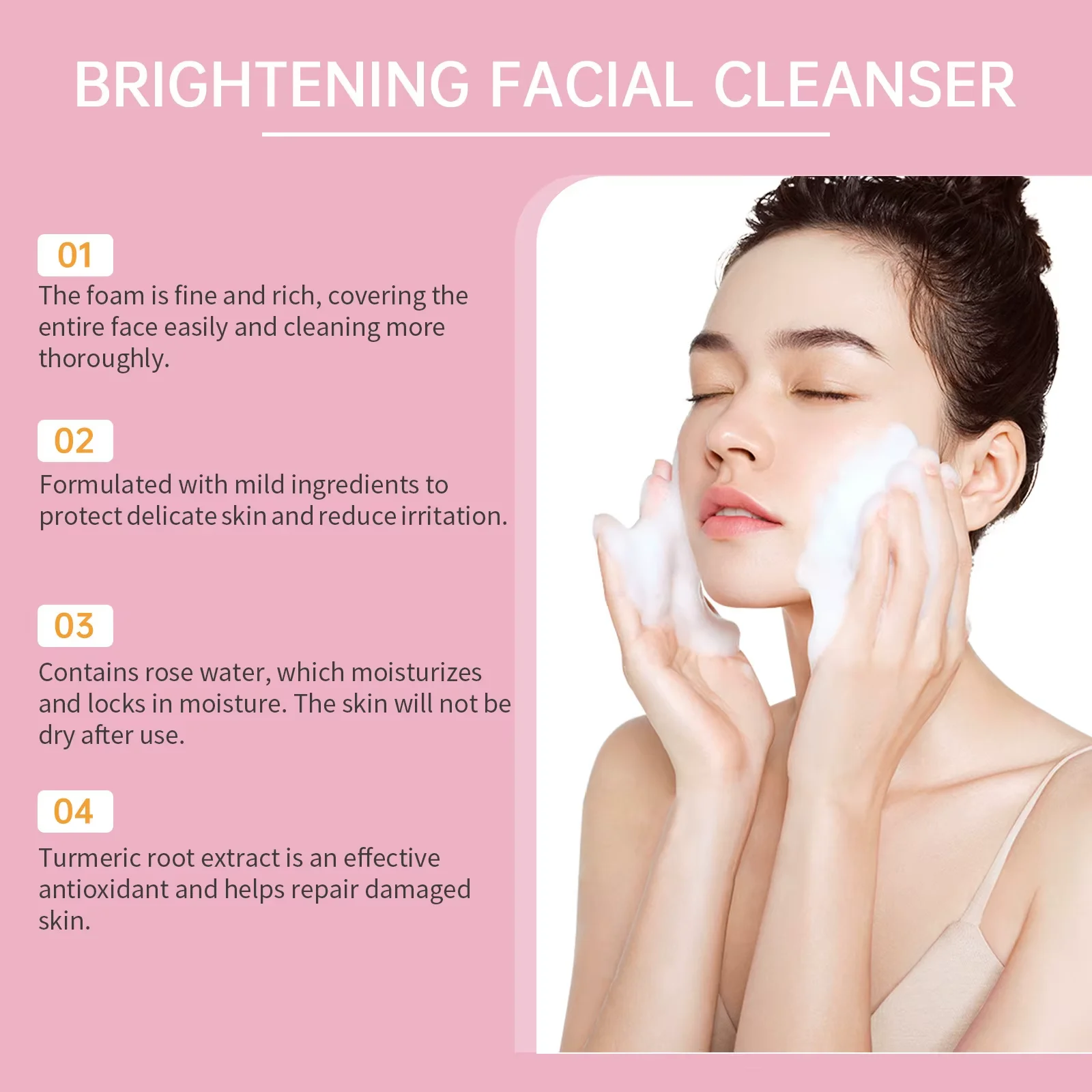 Jaysuing 100 مللي منظف الكركم بحمض الكوجيك مضاد لحب الشباب والتحكم في الزيوت ومزيل الرؤوس السوداء وتقليص المسام ومنظف تقشير الوجه