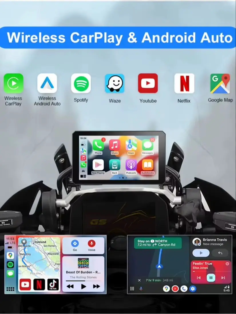 7" Motorrad CarPlay Display für BMW R1250GS R1300GS R1200GS, Wonder Wheel Kompatibel, IP67 Wasserdichtes Navi, Android Auto, Schneller Versand aus DE