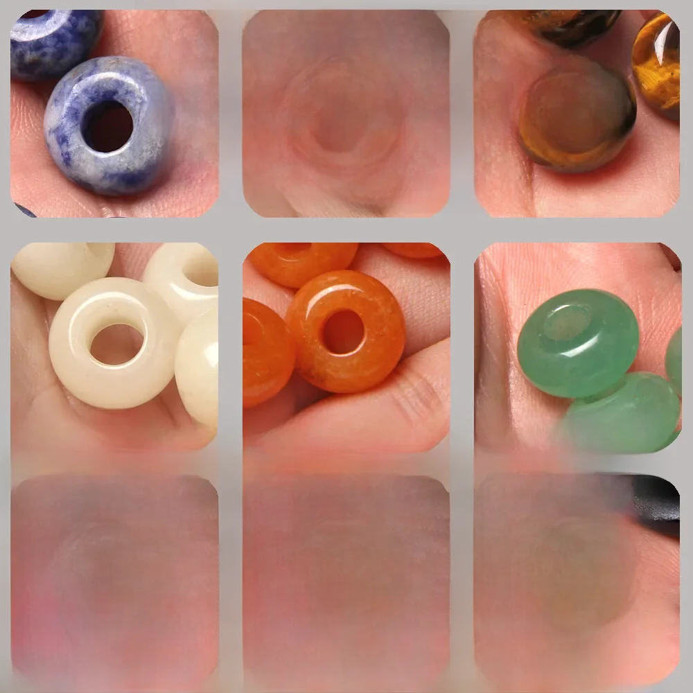 Kamień naturalny Big Hole Bead wisiorek kształt liczydła biżuteria akcesoria naturalny kwarc Jadeit Opal urok do robienia kolczyków DIY — zdjęcie 2