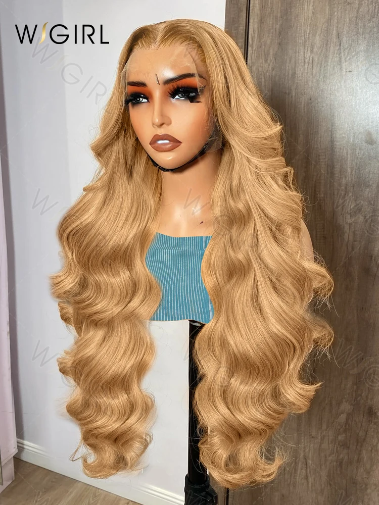 Wigirl 30 34 Inch 30# Honey Blond 13x4 HD Lace Front Human Hair Wig Brazilian Body Wave 13x6 Lace Frontal Wigs 200% For Women