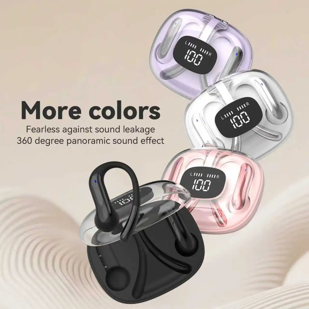 

Беспроводные наушники K50Series OWS с шумоподавлением 40 дБ, Bluetooth 5.3, LED-дисплеем, HD-звонками и режимом прозрачности