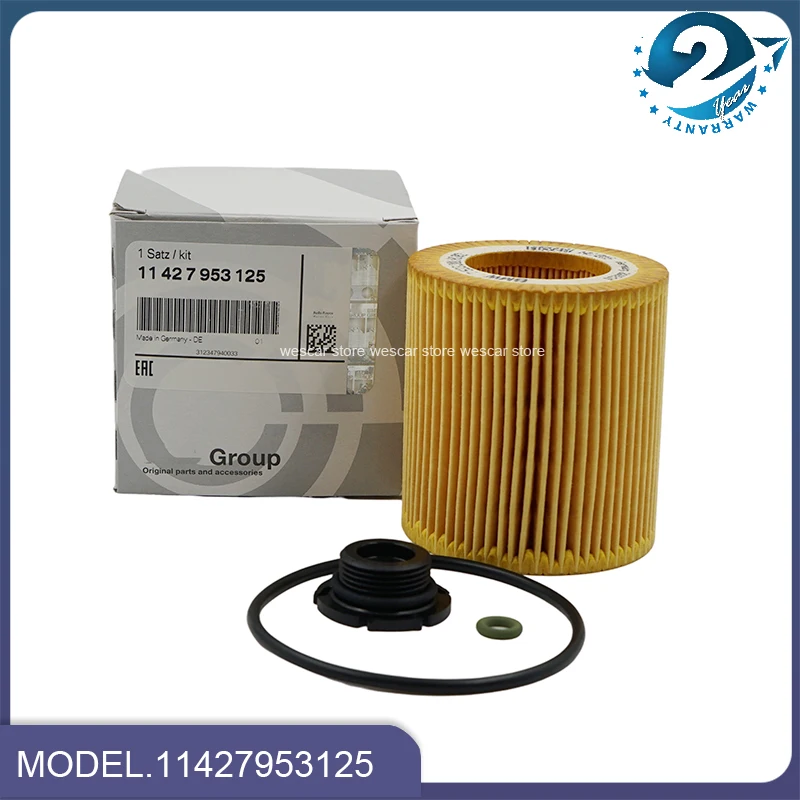 10pcs Oil Filter Element 11427953125 For F20 F23 F30 F31 F34 F35 E84 E89 320i 328i 320Li 328Li 428i 520i 11427640862 11428683204