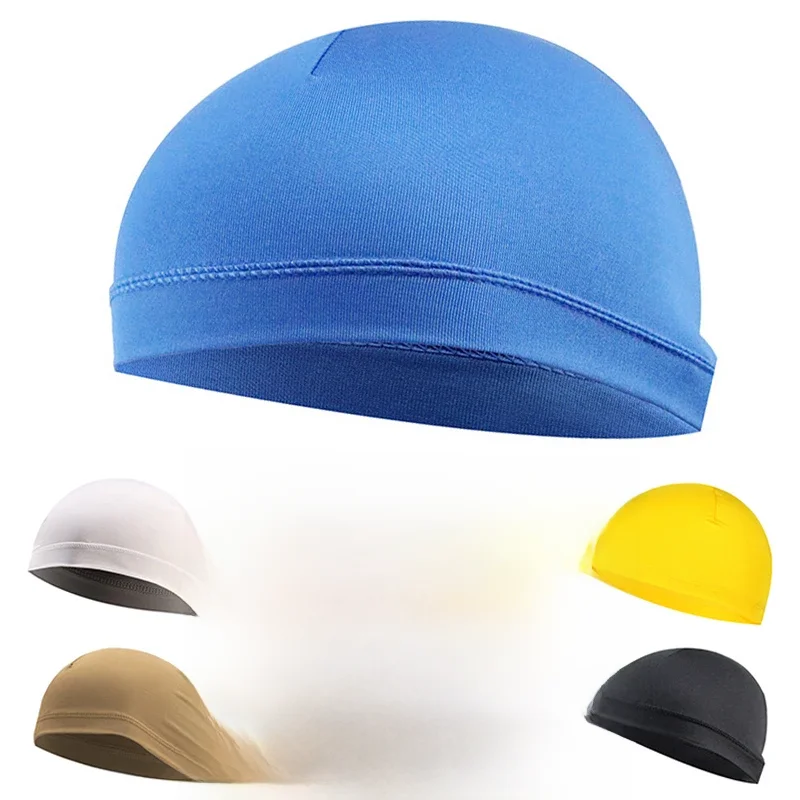 AliExpress NONE Mens Womens Quick Dry Sweat Wicking Beanie Cap Stretchable Cycling Skull Skull Cap Bandana Helmet Liner Hat For Outdoor Sport