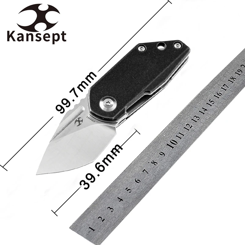 

Kansept RIO Folding Knives K3044A1 Satin M390 Blade Black Stonewashed Titanium Handle with 4T5 Designed Folding Knife EDC