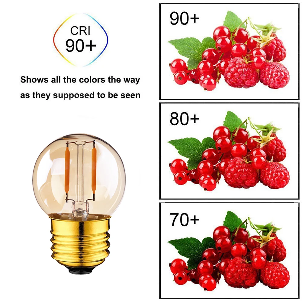 15pcs/lot Vintage LED Lights Bulb E27 Dimmable G40G 1W 2200K 220V LED Bulbs for House Retro LED Lights Decoration for Room