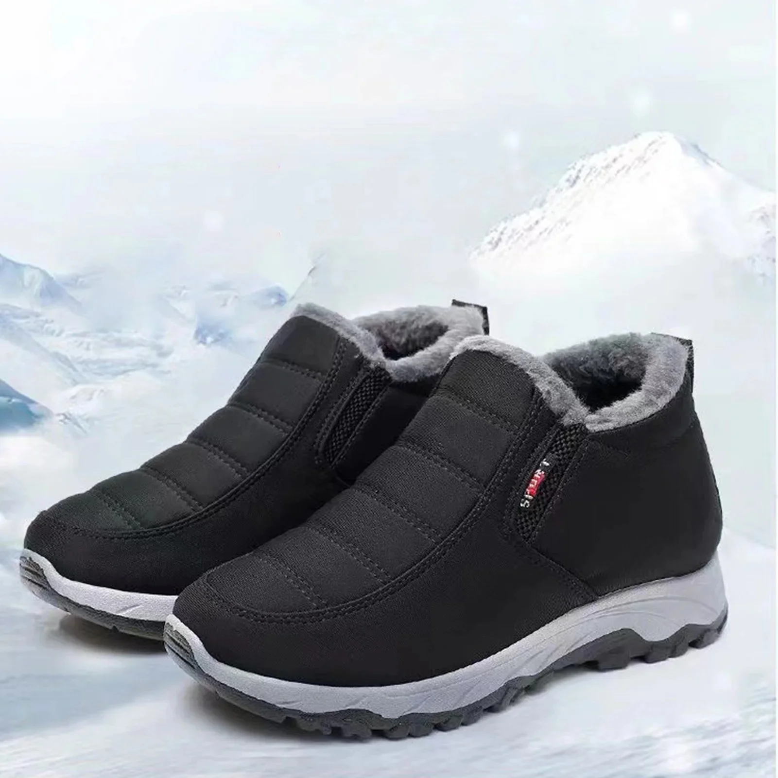 Bottes de neige en coton pour femmes, sans pieds broyés, bottines d'hiver adaptées à la marche et au Shopping