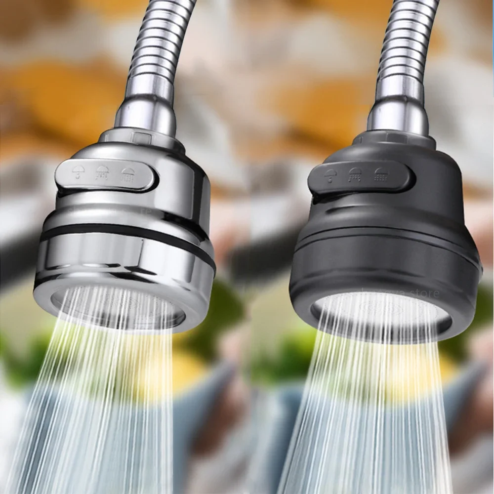 Adapter do kranu Aerator 3 tryby 360 Obrotowy Bubbler Wysokociśnieniowy przedłużacz filtra do kranu Dysza oszczędzająca wodę Gadżet kuchenny — 2
