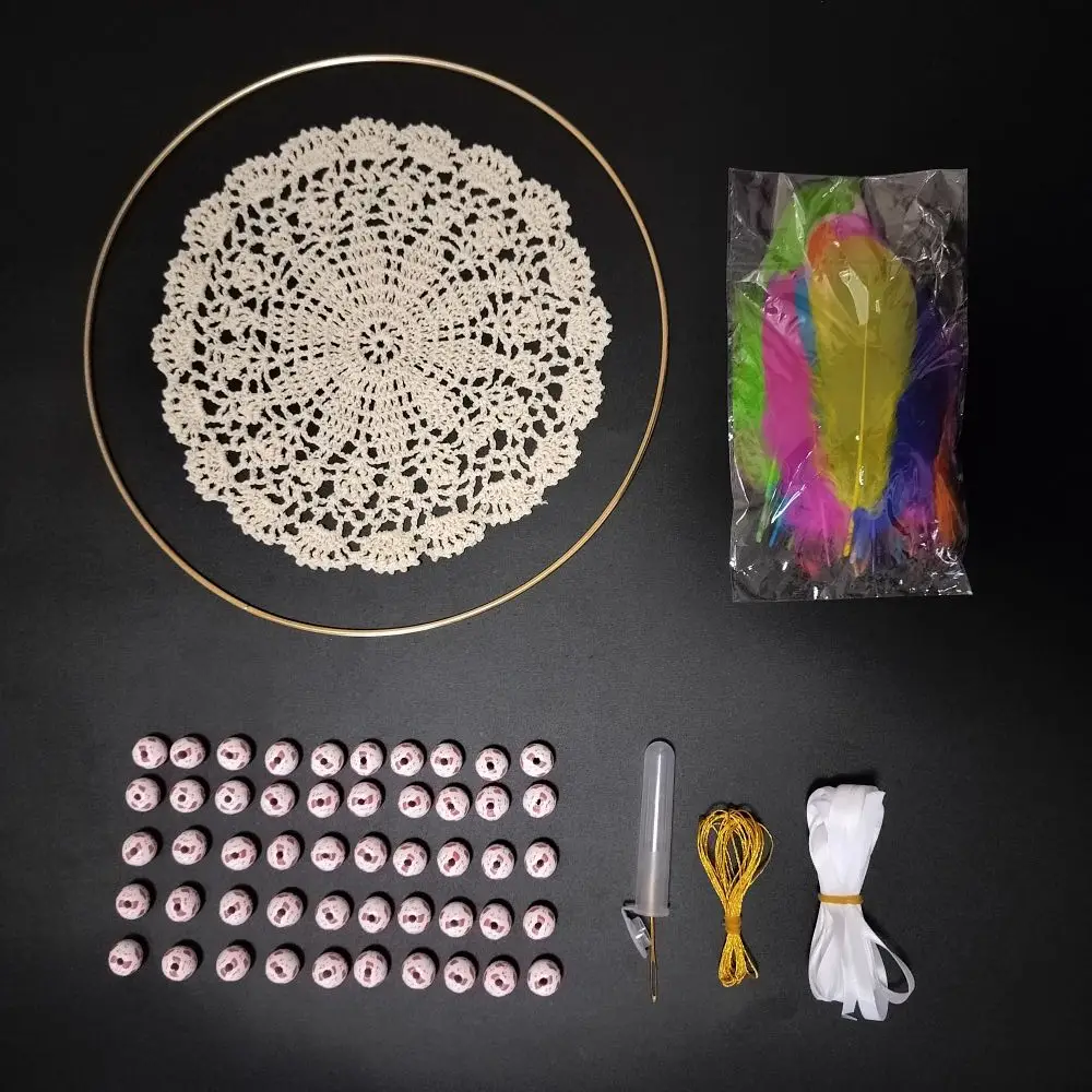 

30cm Metal Ring Big Beads Dreamcatcher Kit Set DIY Make Your Own Dream Catchers Kits Home Family Project Arts Crafts Accessories