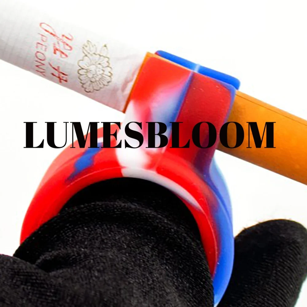 Silicone Cigarette Finger Holder Reusable Hands-Free Game Smoking Clip Regular Slim Cigarettes Accessories Water Transfer Color