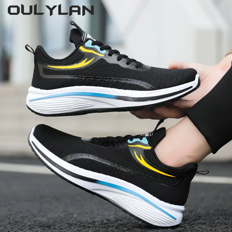 New Casual Men Knit Casual Walking Shoes Breathable Trendy Sneakers Original Light Shock Absorption Male Tennis Shoes