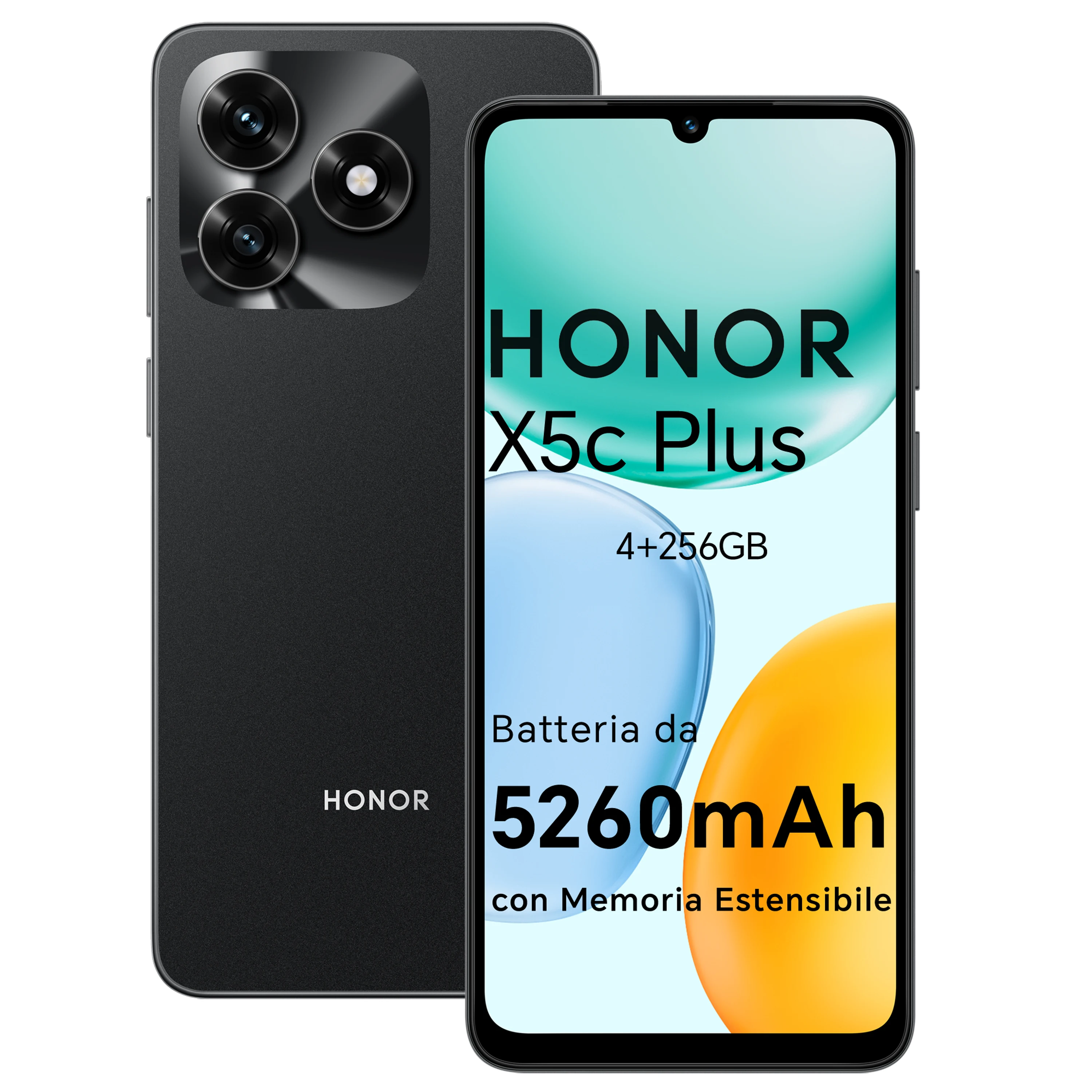 Smartphone HONOR X5c Plus, 5260 mAh, écran 6,74 pouces 90 Hz, appareil photo 50 + 5 MP, Android 15, processeur octa-core, reconnaissance d'empreintes digitales et faciale