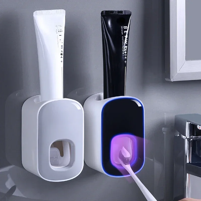 Distributeur automatique de dentifrice, presse-dentifrice, anti-poussière, support mural pour brosse à dents, ensemble d'accessoires de salle de bains