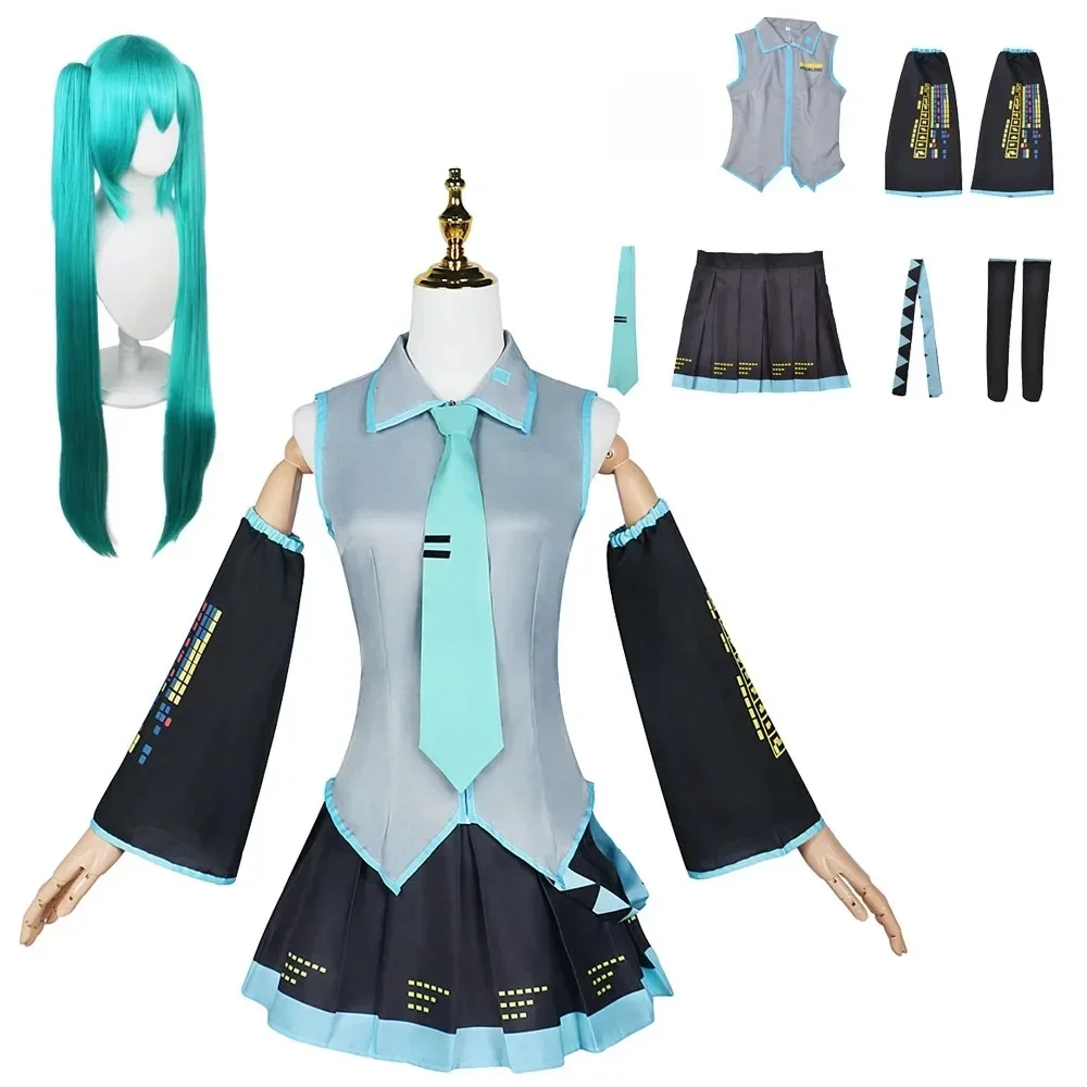 Anime Character Prestaties Kleding Hatsune Miku MIKU Anime Kleding Cosplay Kleding Rok Hetzelfde Pak Pruik Accessoires Halloween - afbeelding 2