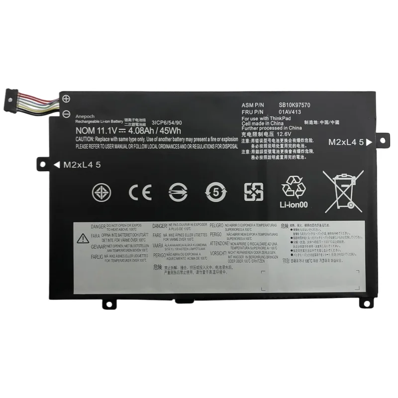 11.1V 45Wh New 01AV411 01AV412 01AV413 Laptop Battery For Lenovo ThinkPad E470 E470C E475 SB10K97568 SB10K97569 SB10K97570 6Cell