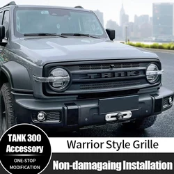 For GWM Tank 300 Front Grille ABS Warrior Style Front Grille High Quality Upgrade Accessories