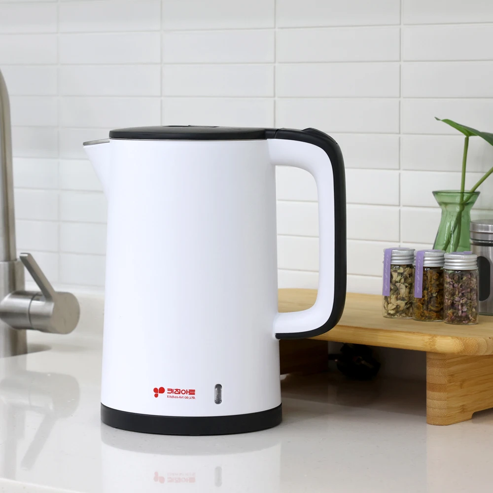 وعاء كهربائي لاسلكي R للمطبخ ، غلاية قهوة ، آلة كهربائية لغلي الماء ، عزل مزدوج ، غير قابل للصدأ ، SUS304 ، 1.5 لتر ، تشغيل سريع التحريك ، إيقاف تشغيل أوتوماتيكي ،