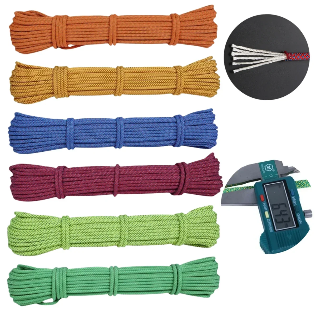 Corde d'escalade Portable 6mm corde de descente antidérapante pour la survie corde de Parachute lanière Camping corde d'escalade randonnée corde à linge