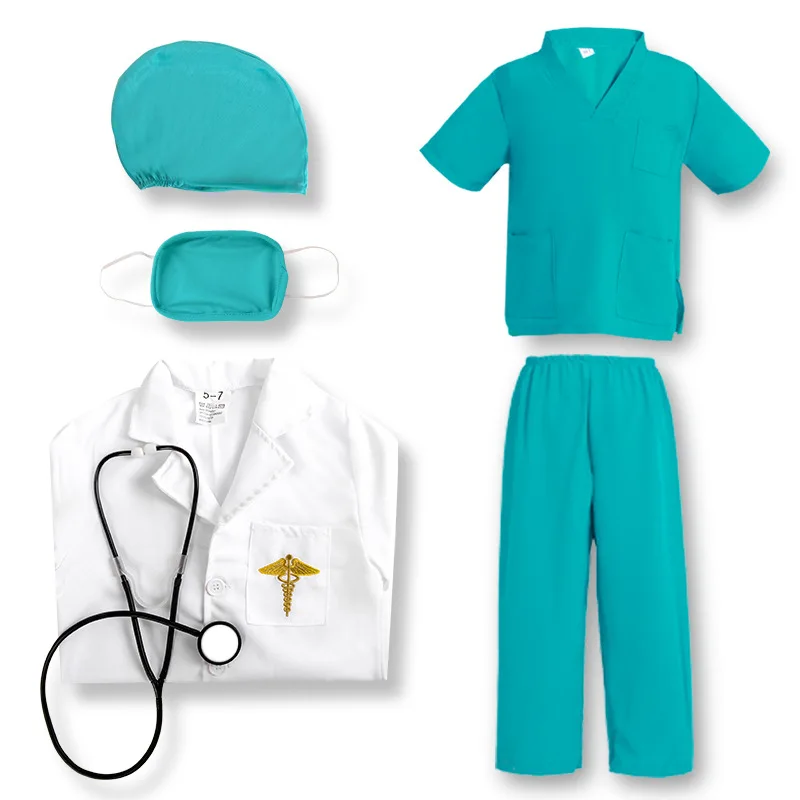 Kids Doctor Costume Doctor Surgeon Dress Up Toddler Boy Girl Halloween Costume Role Play Set and Accessories