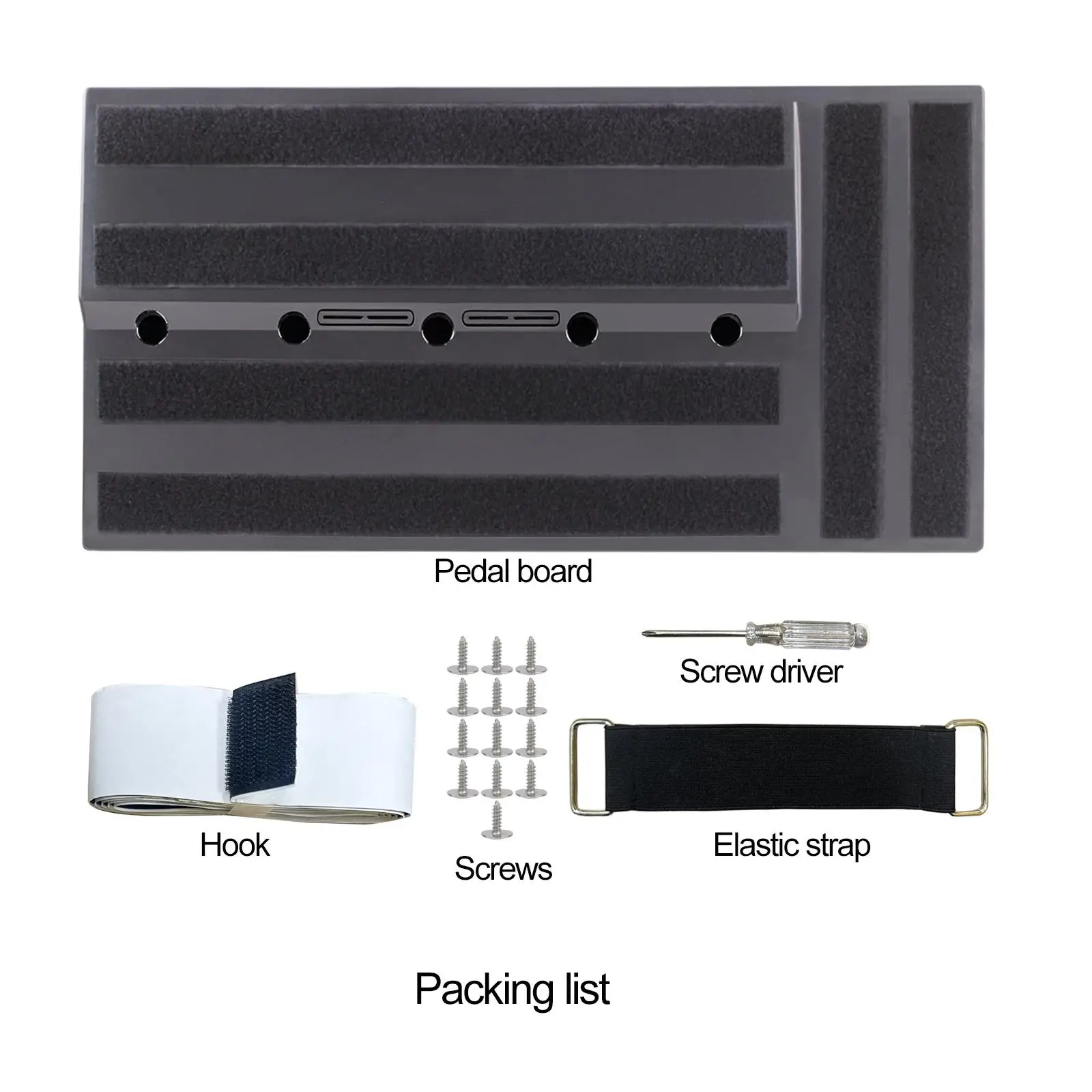 Multi Effect Guitar Pedalboard with Fastener Tape Sturdy PP Black Pedal Board for Cable Organization and Live Bass Sessions