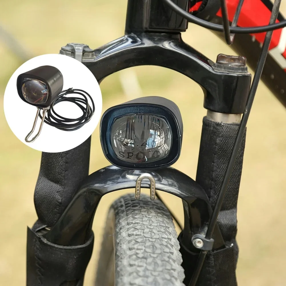 AliExpress 36-60V Electric Bicycle Light with Horn 5W LED Electric Scooter LED Front Light Waterproof Headlight for E-Bike