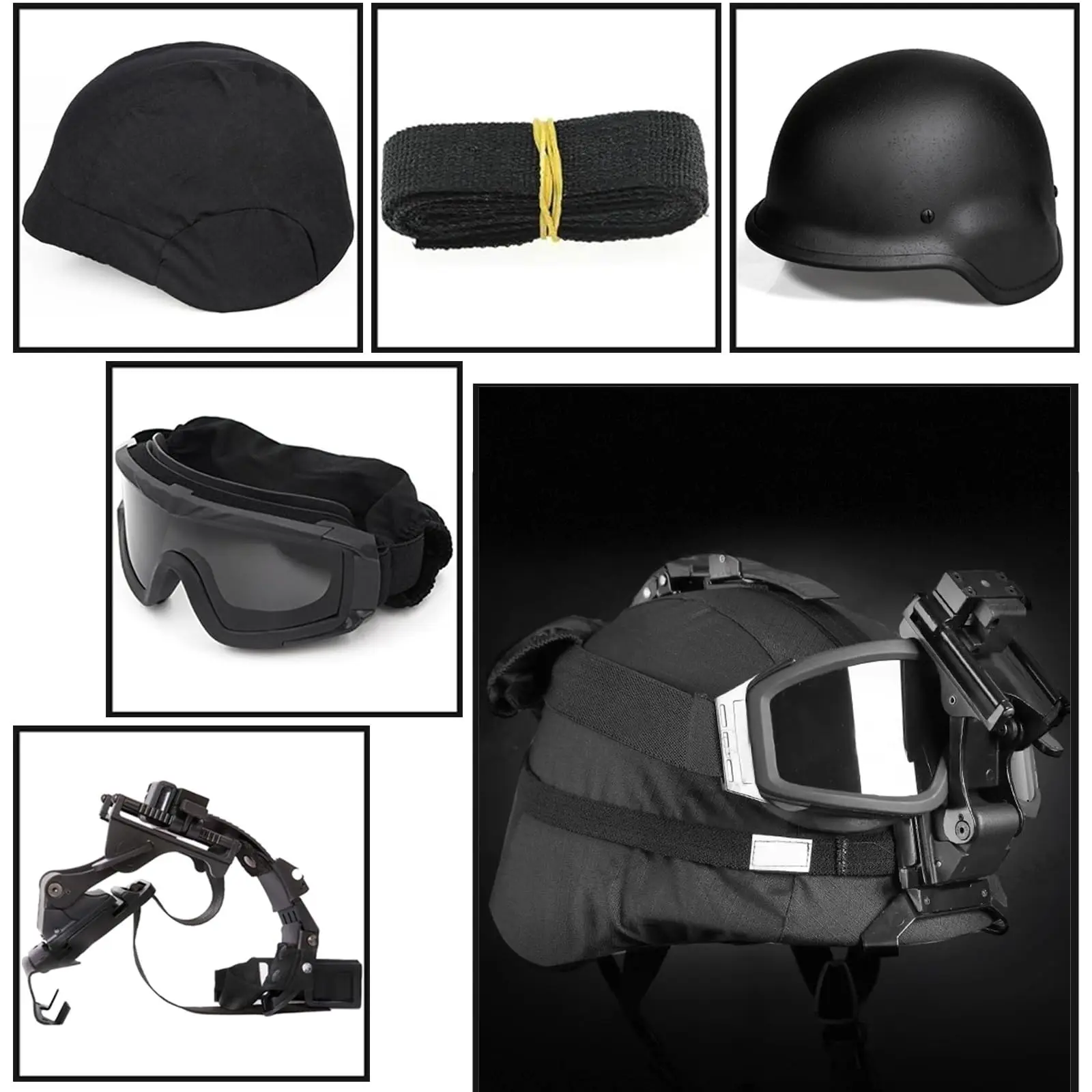 

Tactical M88 Steel Helmet Set with NVG Mount Helmet Cover and Tactical Goggles, Ideal for Airsoft Tactical Training and Shooting