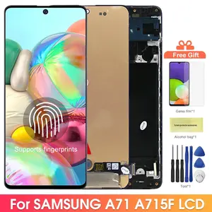 Bilashmart Super AMOLED A71 Screen Samsung Galaxy A71 A715 A715F A715FD LCD Display Digital Touch Screen with Frame Replacement