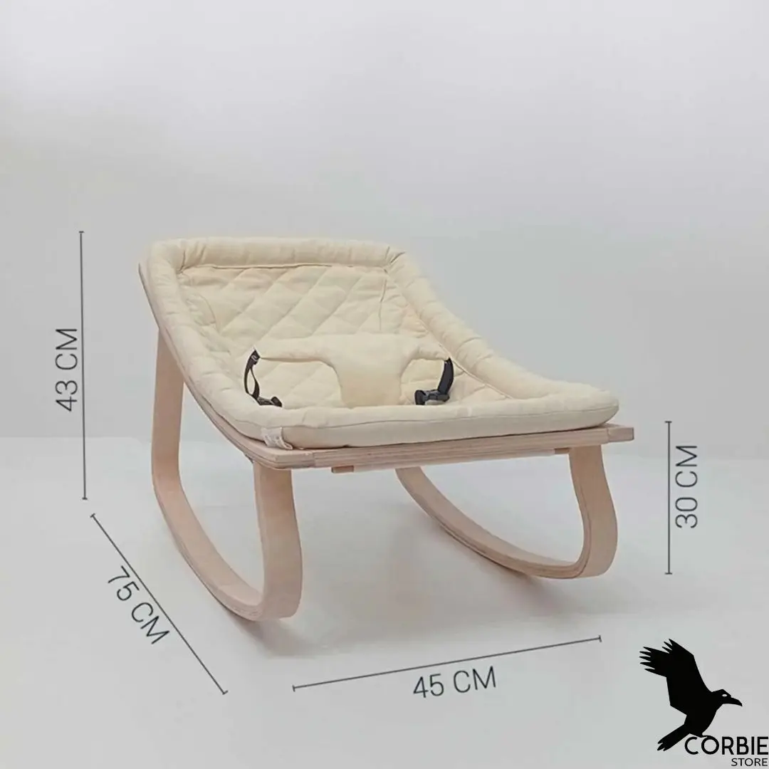 Cama mecedora de madera Natural para bebé, cuna para bebé, mecedora, columpio relajante para bebé de 0 a 36 meses, guardería para recién nacido