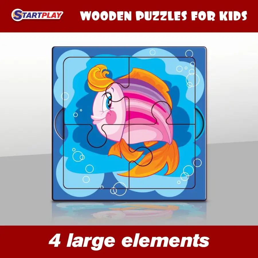 

STARTPLAY Puzzles For Toddlers FISH / Wooden / 4 Elements / 173181 /