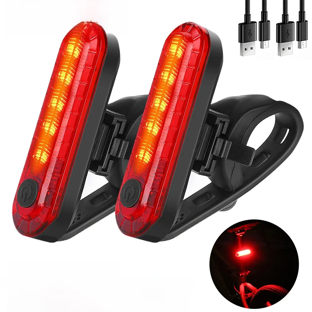 AliExpress cycle zone 2PCS Bike Tail Lights USB Rechargeable Cycling Rear Light Waterproof Night Riding Safety Warning