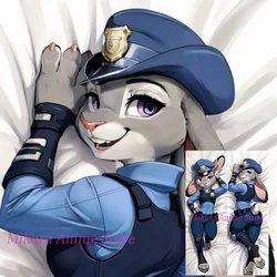 Dakimakura Bunny Officer Rabit Anime Body Pillow Cover Double Sided Print federa a grandezza naturale regalo