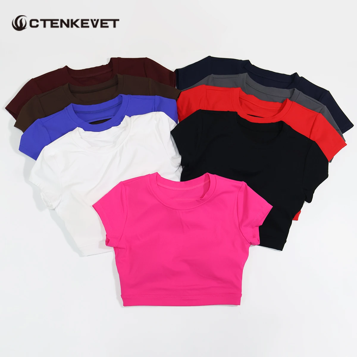 Summer Women's Fitness Crop Top Sports Short Yoga Wear Woman Gym Training Suit Beautiful Back Design T-Shirt for Female