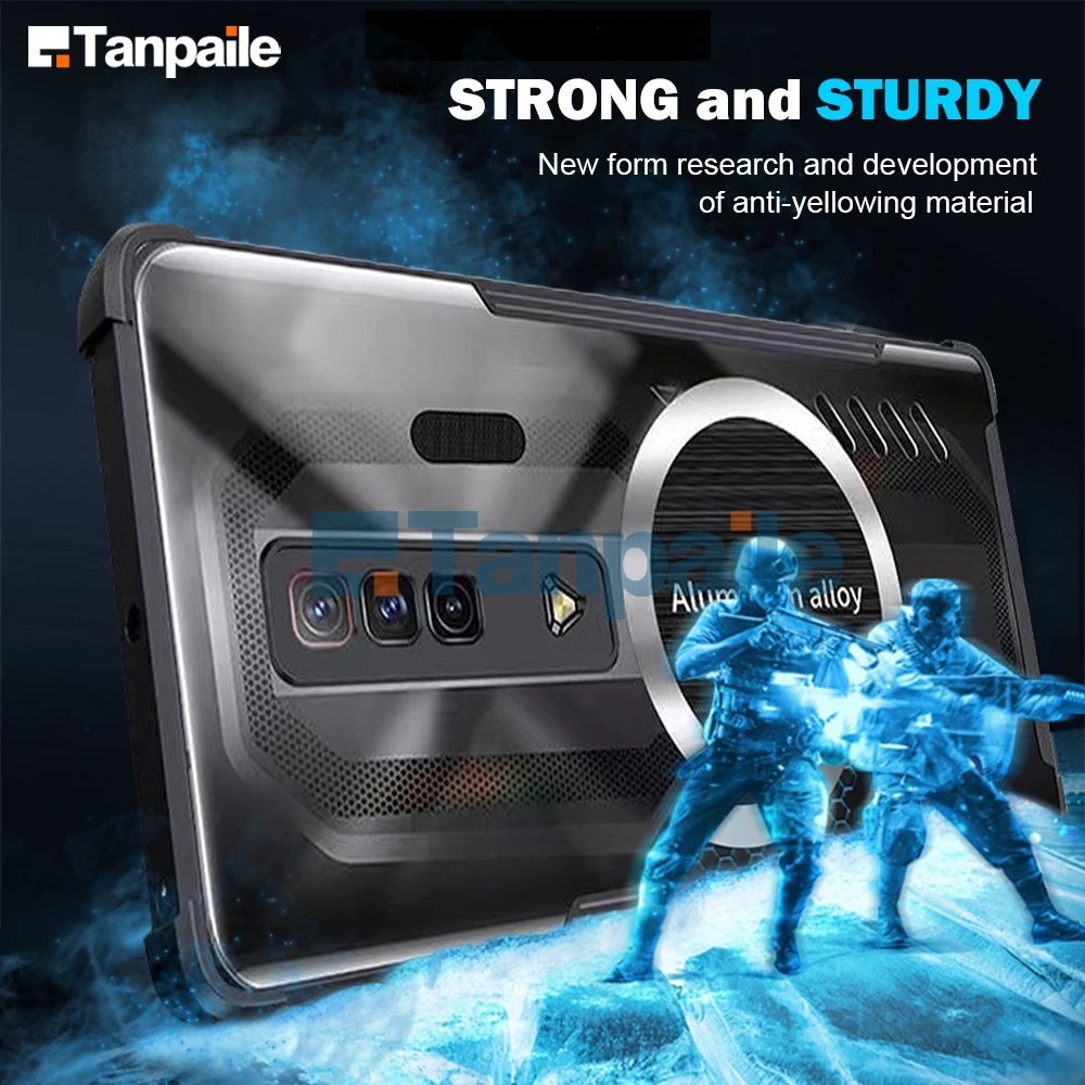 Tanpaile Cooling Magnetic Case For Nubia Red Magic7 Pro Magic 7 7s Shockproof Magsafe Wireless Heat Dissipation Black Cover