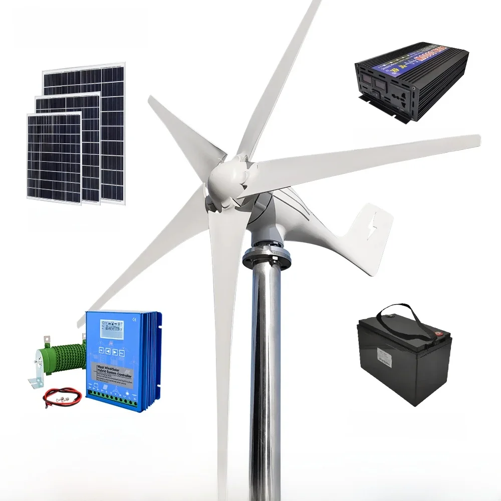 3000W Windturbine 12V 24V 48V Gratis Energie Windturbine Met Gratis MPPT Controller batterij 220V Voor Huishoudelijk Gebruik - afbeelding 2