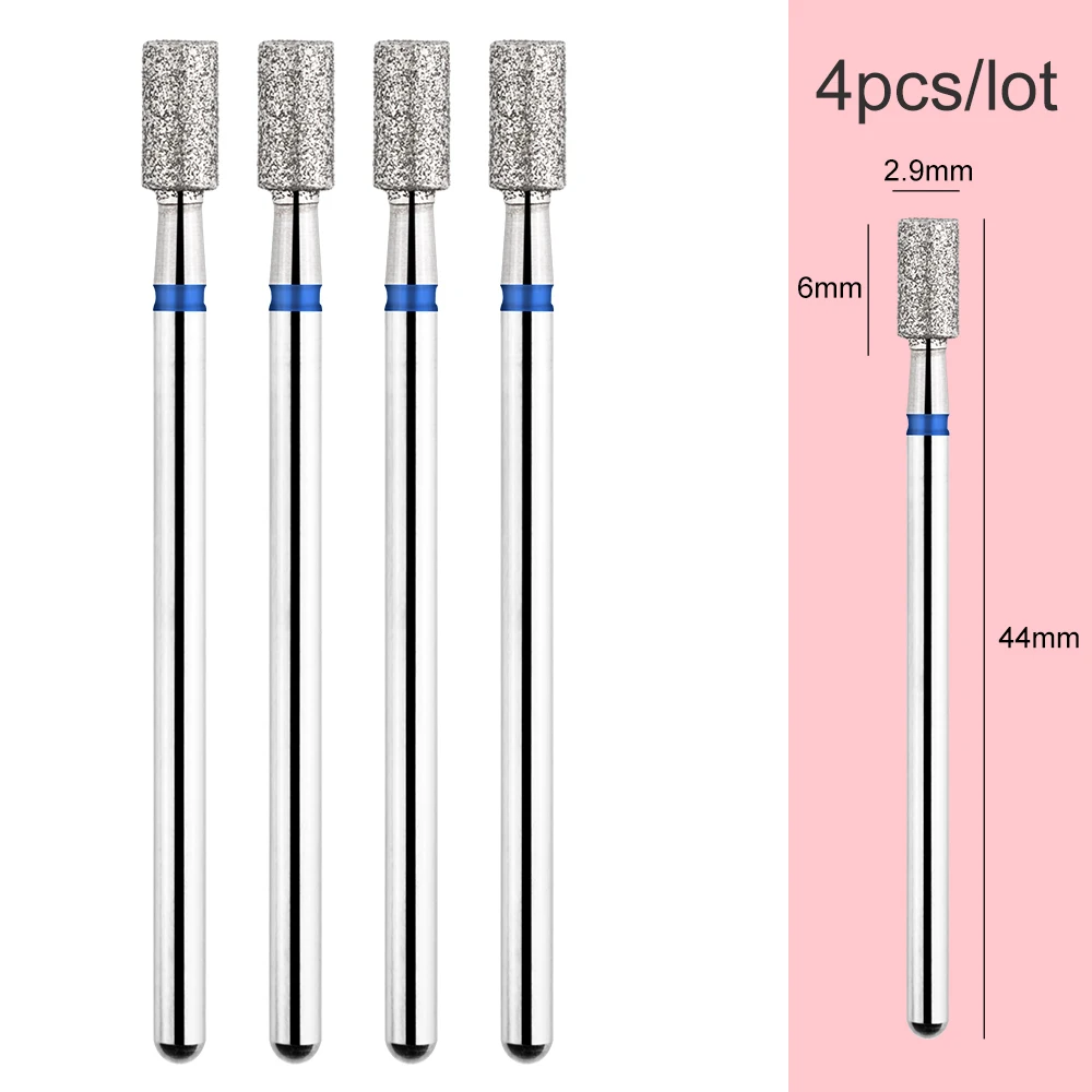 Brocas de diamante para uñas, herramientas de manicura, removedor de cutículas, eléctricas, rusas, 4 piezas