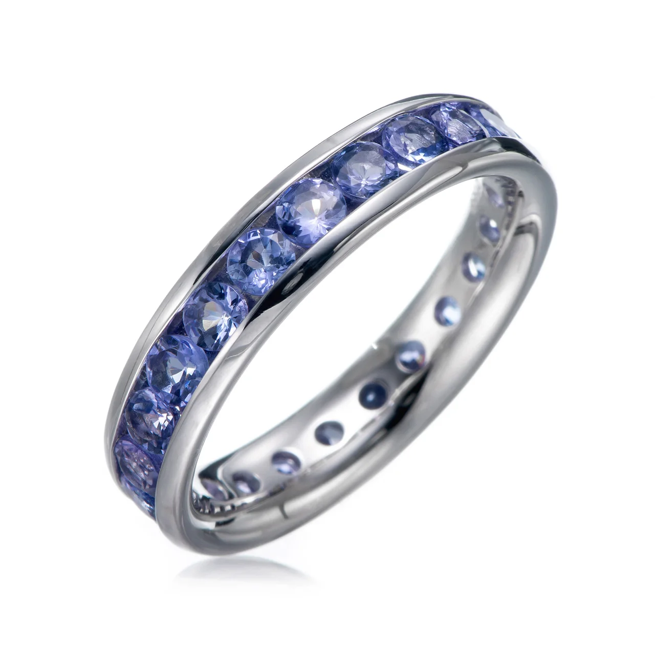 Tanzanite Rhodium Over Sterling Silver Ring