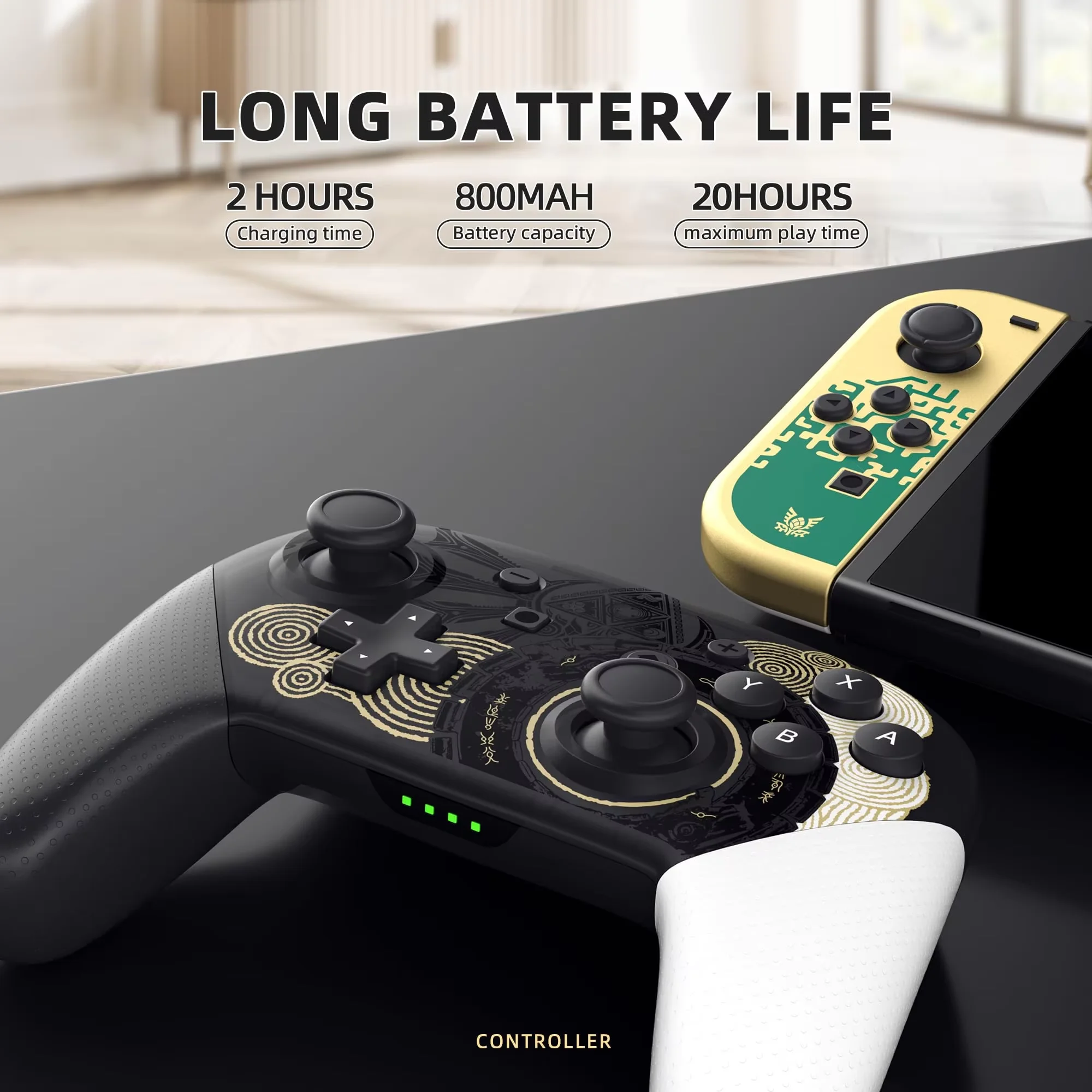 Kontrolery Joy-Pad Switch Pro kompatybilne z Switch/OLED/Lite, bezprzewodowy kontroler Switch z funkcją somatosensorycznej i wciągającej wibracji