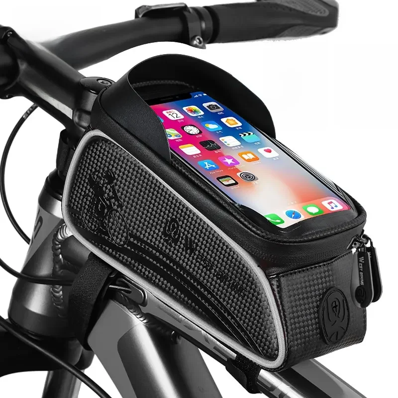 AliExpress West Biking WEST BIKING Bicycle Bag Cycling Top Front Tube Frame Bag Waterproof 6.5 Inches Phone Case Storage