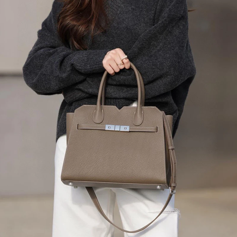 

Gorfia Women's Large Capacity Handbag High-Quality Full Grain Microfiber Tote Bag Luxury Travel Commuter Shoulder Bag