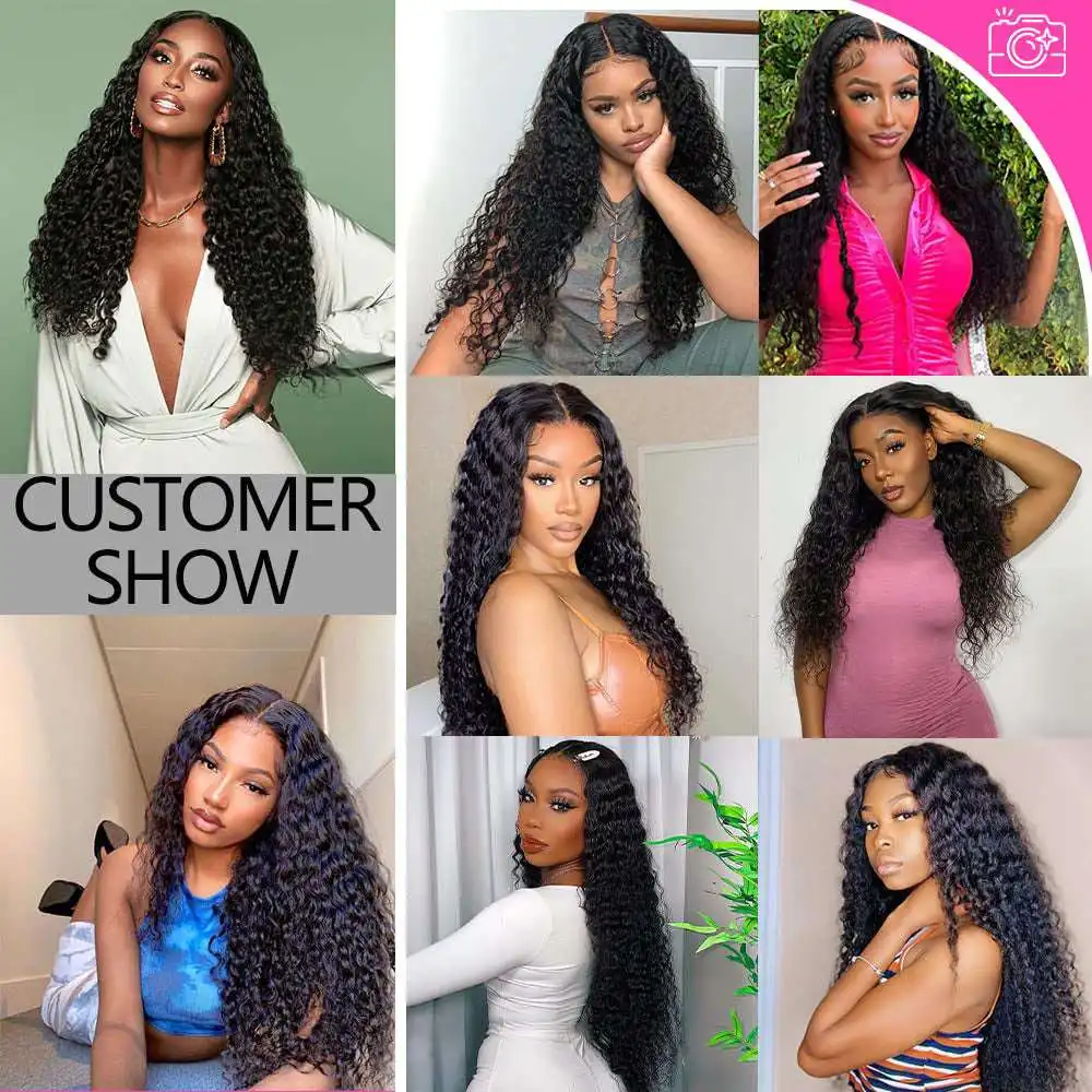 Yyong Peruvian 30 Inches Deep Wave 3/4 Bundles With 4x4 5x5 6x6 Lace Closure Remy 100% Human Hair Lace Closure With Bundles