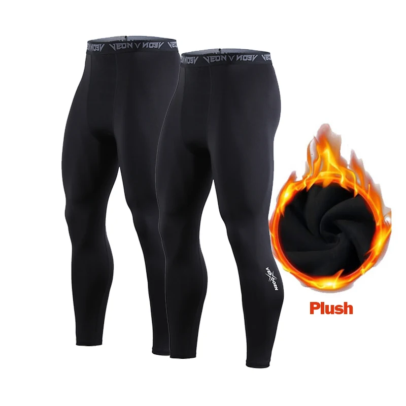 2PCS Thermal Underwear for Men S-3XL Compression Tights Men Basketball Running Fleece Lined Base Layer Set for Cold Weather