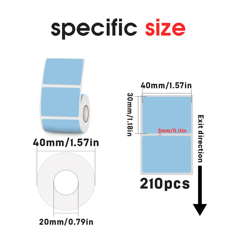 KAYSION Color Thermal Label for Portable Printer 4 Colors Avaiable Self-Adhesive Sticker Waterproof Oilproof Tearproof Stickers